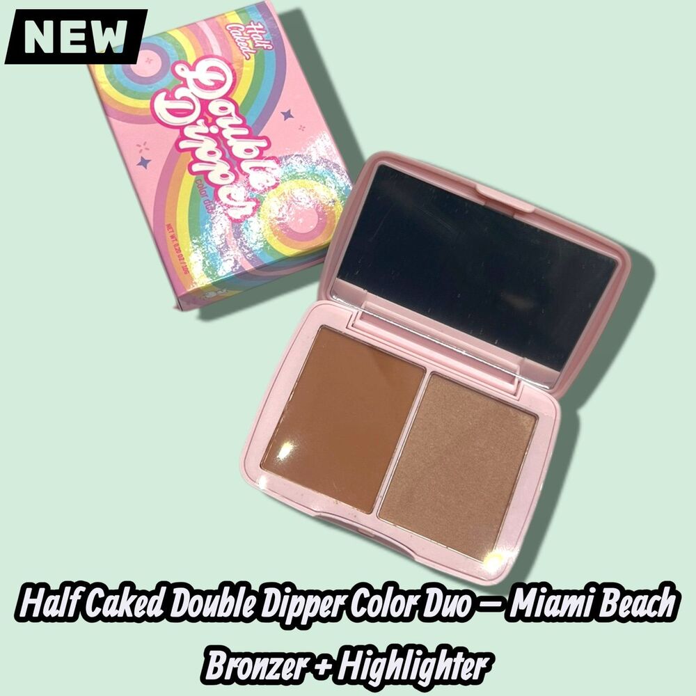 NEW Half Caked Double Dipper Color Duo – Miami Beach Bronzer + Highlighter